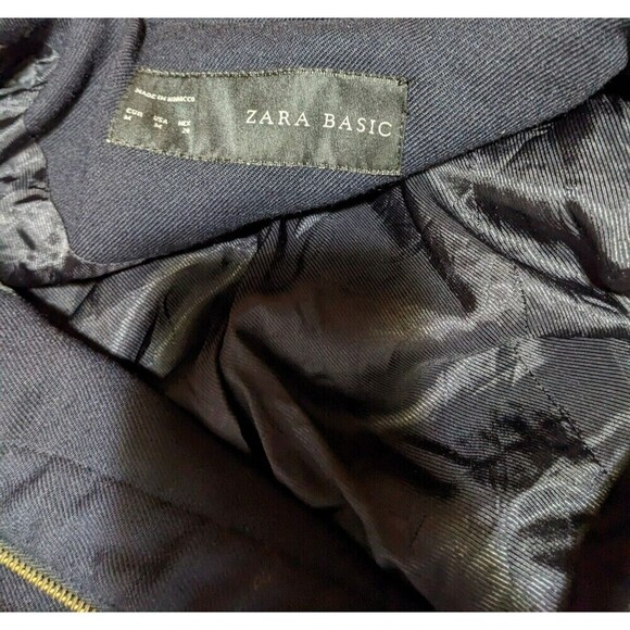 Zara Basic Long Sleeve Mock Neck Full Zip Wool Blend Jacket M - Picture 3 of 9